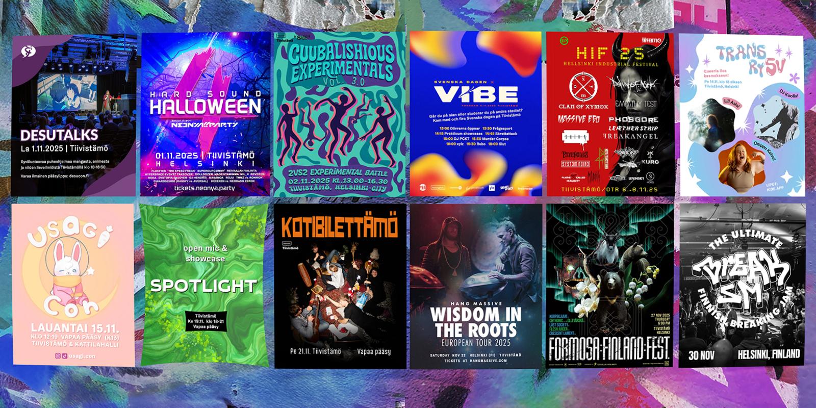 Tiivistämö: marraskuun tapahtumia Tapahtumien bannerit